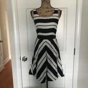 Ann Taylor Wide Stripe Fit and Flare Dress